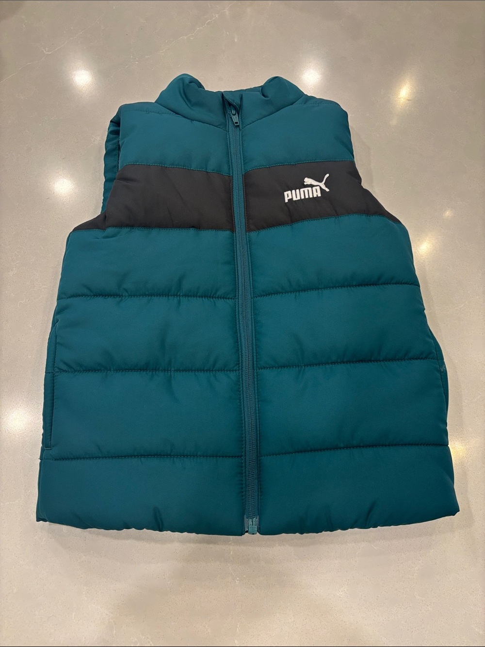 Puma Forrest/ Teal and Black Quilted Puffer Vest